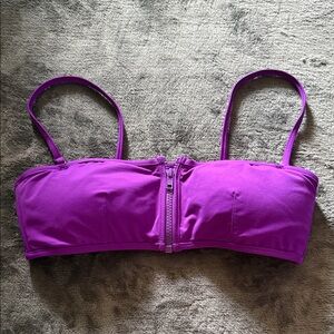 J. Crew Purple Zip-Front Bikini Top
